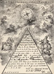 Invitation from the French Chapter of the Freemasons, 1771, from 